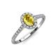 4 - Marnie Desire Oval Cut Yellow Sapphire and Diamond Halo Engagement Ring 