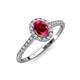 4 - Marnie Desire Oval Cut Ruby and Diamond Halo Engagement Ring 