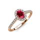 4 - Marnie Desire Oval Cut Ruby and Diamond Halo Engagement Ring 