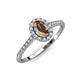 4 - Marnie Desire Oval Cut Smoky Quartz and Diamond Halo Engagement Ring 