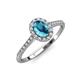 4 - Marnie Desire Oval Cut London Blue Topaz and Diamond Halo Engagement Ring 