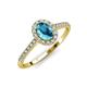 4 - Marnie Desire Oval Cut London Blue Topaz and Diamond Halo Engagement Ring 