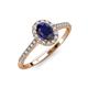 4 - Marnie Desire Oval Cut Blue Sapphire and Diamond Halo Engagement Ring 