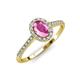 4 - Marnie Desire Oval Cut Pink Sapphire and Diamond Halo Engagement Ring 