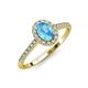 4 - Marnie Desire Oval Cut Blue Topaz and Diamond Halo Engagement Ring 