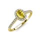 4 - Marnie Desire Oval Cut Yellow Sapphire and Diamond Halo Engagement Ring 