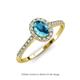 3 - Marnie Desire Oval Cut London Blue Topaz and Diamond Halo Engagement Ring 