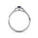 5 - Marnie Desire Oval Cut Blue Sapphire and Diamond Halo Engagement Ring 