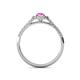 5 - Marnie Desire Oval Cut Pink Sapphire and Diamond Halo Engagement Ring 