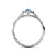 5 - Marnie Desire Oval Cut Blue Topaz and Diamond Halo Engagement Ring 