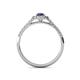5 - Marnie Desire Oval Cut Iolite and Diamond Halo Engagement Ring 
