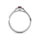 5 - Marnie Desire Oval Cut Red Garnet and Diamond Halo Engagement Ring 