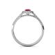 5 - Marnie Desire Oval Cut Rhodolite Garnet and Diamond Halo Engagement Ring 