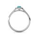 5 - Marnie Desire Oval Cut London Blue Topaz and Diamond Halo Engagement Ring 