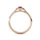 5 - Marnie Desire Oval Cut Rhodolite Garnet and Diamond Halo Engagement Ring 