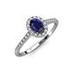 4 - Marnie Desire Oval Cut Blue Sapphire and Diamond Halo Engagement Ring 