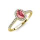 4 - Marnie Desire Oval Cut Pink Tourmaline and Diamond Halo Engagement Ring 