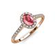 4 - Marnie Desire Oval Cut Pink Tourmaline and Diamond Halo Engagement Ring 