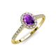 4 - Marnie Desire Oval Cut Amethyst and Diamond Halo Engagement Ring 