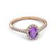 3 - Marnie Desire Oval Cut Amethyst and Diamond Halo Engagement Ring 