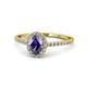 1 - Marnie Desire Oval Cut Iolite and Diamond Halo Engagement Ring 