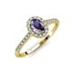 4 - Marnie Desire Oval Cut Iolite and Diamond Halo Engagement Ring 