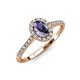 4 - Marnie Desire Oval Cut Iolite and Diamond Halo Engagement Ring 