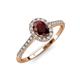 4 - Marnie Desire Oval Cut Red Garnet and Diamond Halo Engagement Ring 