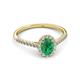 3 - Marnie Desire Oval Cut Emerald and Diamond Halo Engagement Ring 