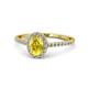 1 - Marnie Desire Oval Cut Yellow Sapphire and Diamond Halo Engagement Ring 