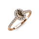 4 - Marnie Desire Oval Cut Smoky Quartz and Diamond Halo Engagement Ring 