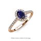 3 - Marnie Desire Oval Cut Blue Sapphire and Diamond Halo Engagement Ring 