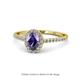 1 - Marnie Desire Oval Cut Iolite and Diamond Halo Engagement Ring 