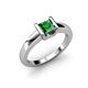 3 - Izna Princess Cut Emerald Solitaire Engagement Ring 