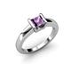 3 - Izna Princess Cut Amethyst Solitaire Engagement Ring 