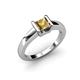 3 - Izna Princess Cut Citrine Solitaire Engagement Ring 