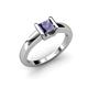 3 - Izna Princess Cut Iolite Solitaire Engagement Ring 