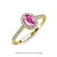 3 - Marnie Desire Oval Cut Pink Sapphire and Diamond Halo Engagement Ring 