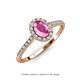 3 - Marnie Desire Oval Cut Pink Sapphire and Diamond Halo Engagement Ring 