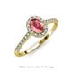 3 - Marnie Desire Oval Cut Pink Tourmaline and Diamond Halo Engagement Ring 