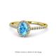 1 - Marnie Desire Oval Cut Blue Topaz and Diamond Halo Engagement Ring 