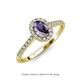 3 - Marnie Desire Oval Cut Iolite and Diamond Halo Engagement Ring 