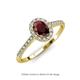 3 - Marnie Desire Oval Cut Red Garnet and Diamond Halo Engagement Ring 