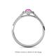 4 - Marnie Desire Oval Cut Pink Sapphire and Diamond Halo Engagement Ring 