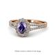 1 - Raisa Desire Oval Shape Iolite and Round Diamond Halo Engagement Ring 