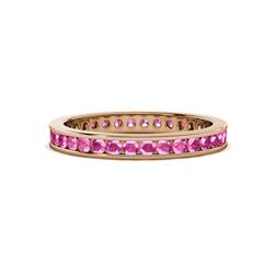 Celina Round Pink Sapphire Eternity Band Round Pink Sapphire ctw Channel Set Womens Eternity Ring Stackable K Rose Gold
