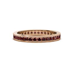 Celina Round Red Garnet Eternity Band Round Red Garnet ctw Channel Set Womens Eternity Ring Stackable K Rose Gold