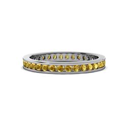 Celina Round Citrine Eternity Band Round Citrine ctw Channel Set Womens Eternity Ring Stackable Platinum