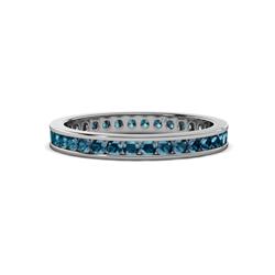 Celina Round Blue Diamond Eternity Band Round Blue Diamond ctw Channel Set Womens Eternity Ring Stackable Platinum