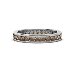 Celina Round Smoky Quartz Eternity Band Round Smoky Quartz ctw Channel Set Womens Eternity Ring Stackable K White Gold